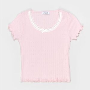 RSQ Pacsun Light Pink Lace Accent Tee • Size Small